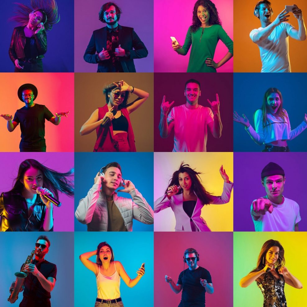 people collage neon people collage neon