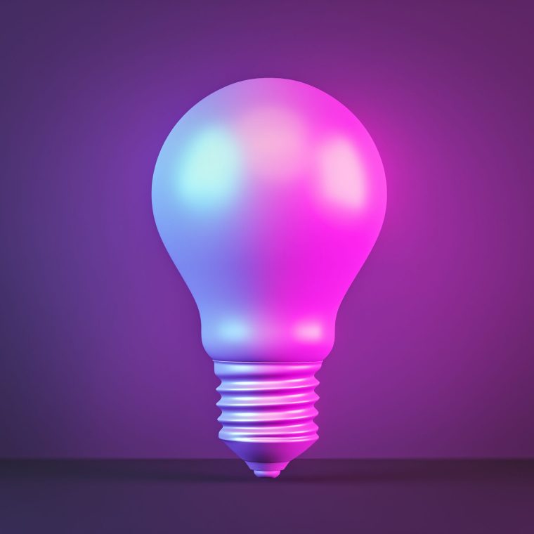 bulb in neon light