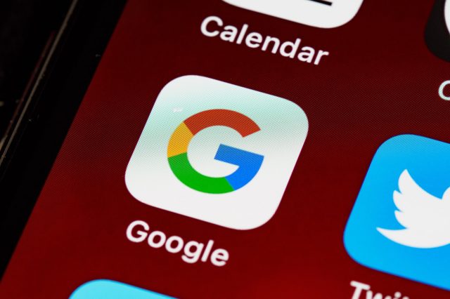 The Google logo on a smartphone screen