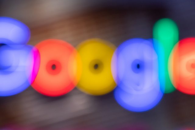 A blurry Google logo