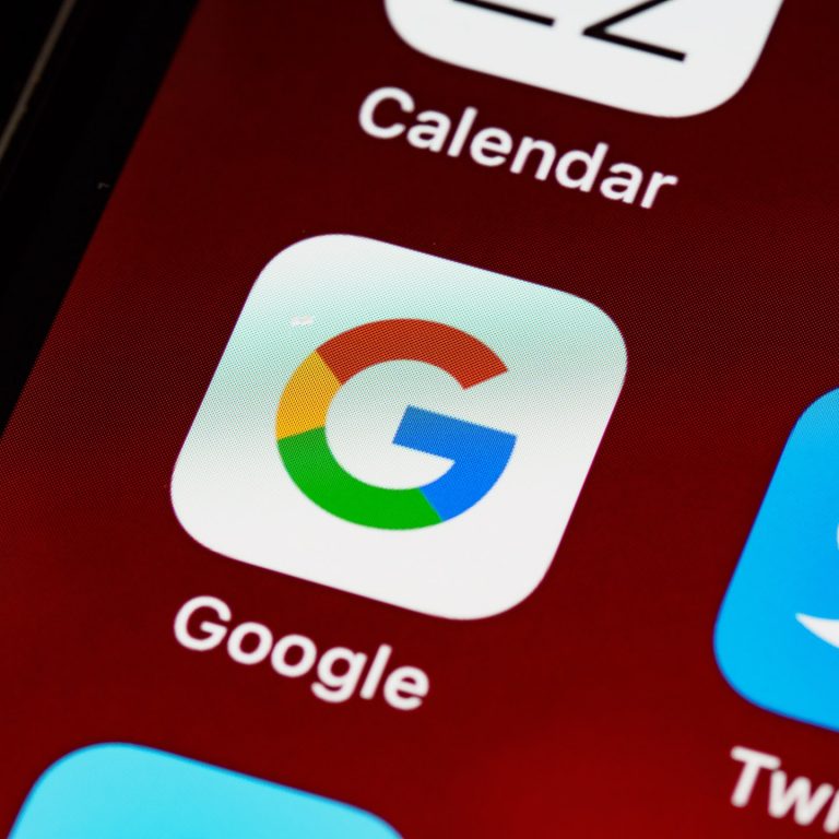 The Google logo on a smartphone screen