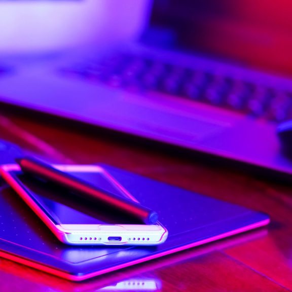 Computer, graphics tablet and smartphone Computer, graphics tablet and smartphone