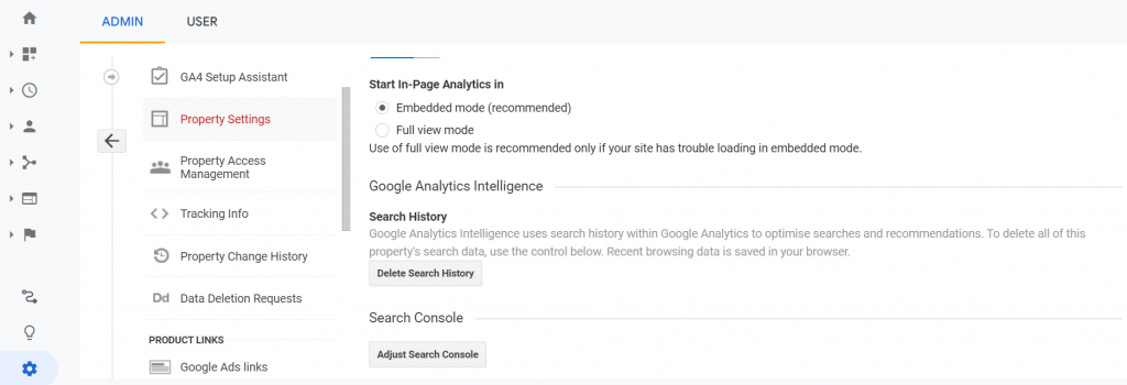 Screenshot of Google Search Console