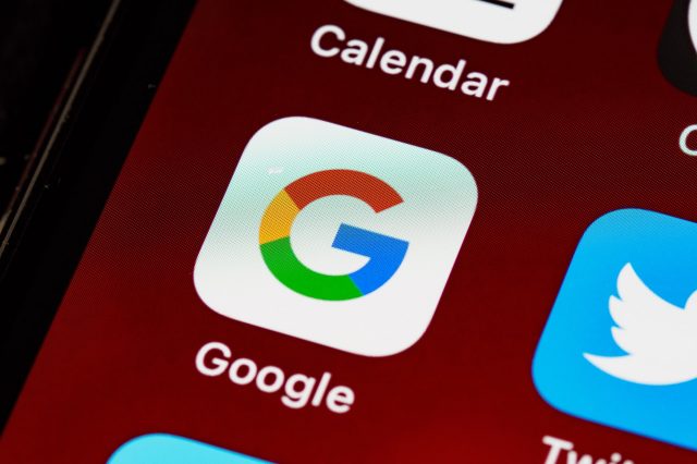 Google-logo-on-smartphone-screen The Google logo on a smartphone screen
