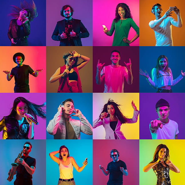 Collage of happy people Collage of happy people